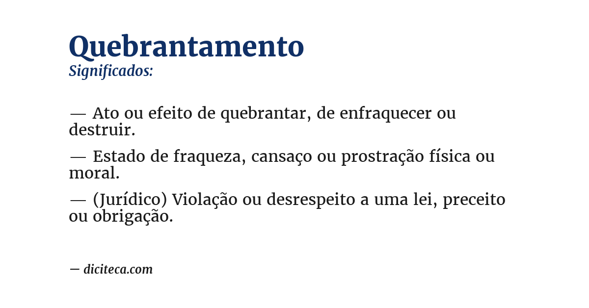 Significado de quebrantamento