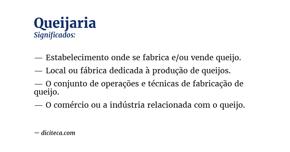 Significado de queijaria