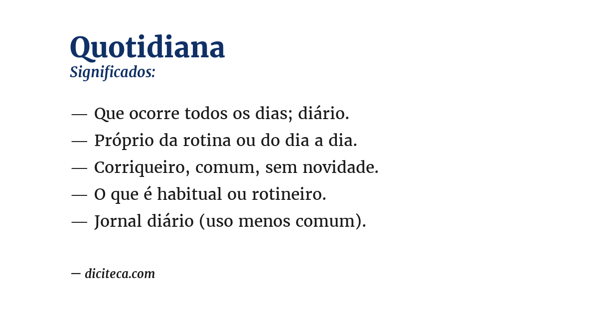 Significado de quotidiana