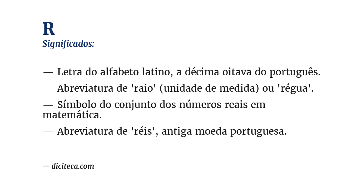 Significado de r
