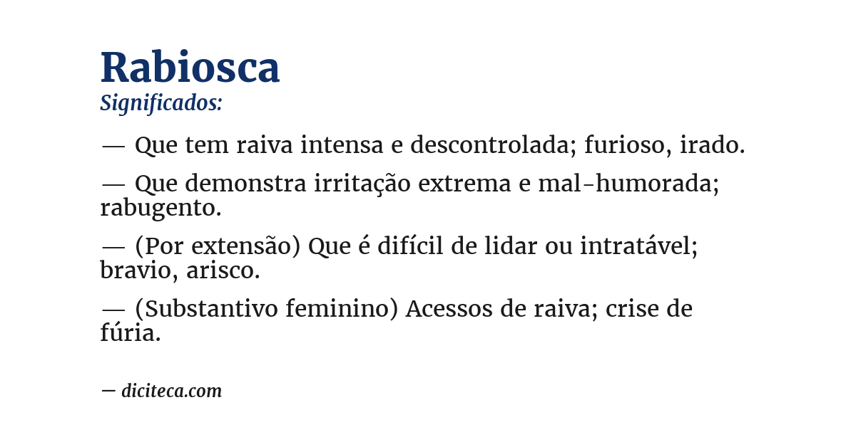 Significado de rabiosca