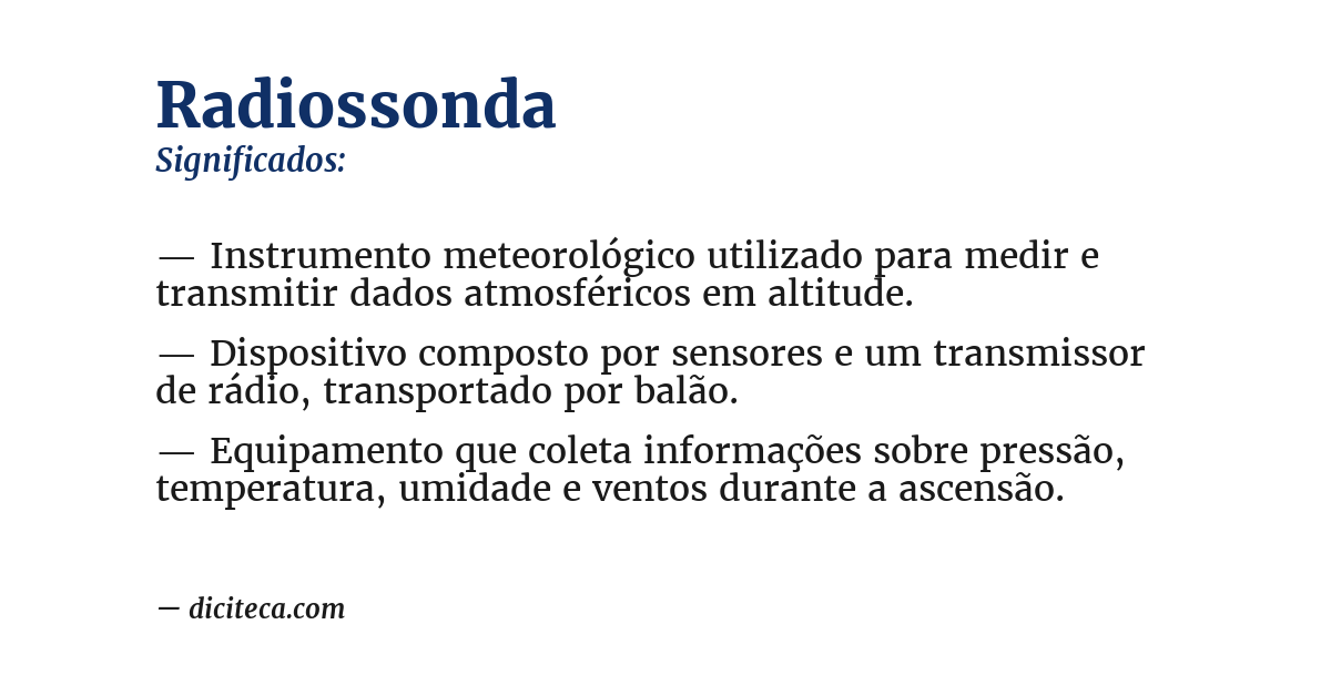 Significado de radiossonda