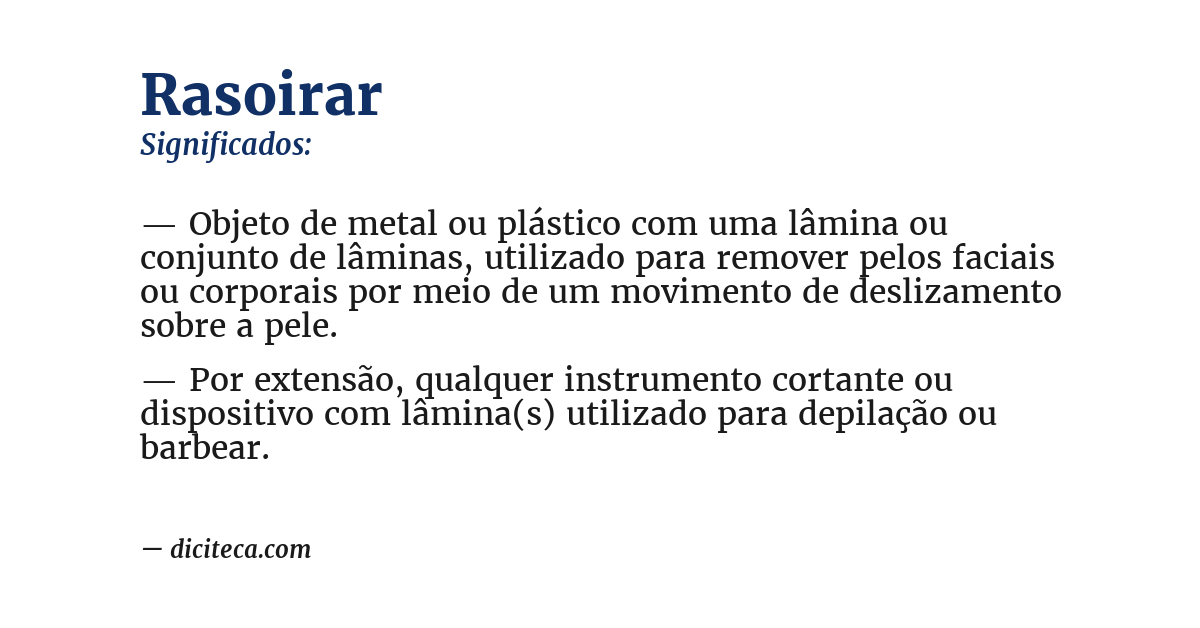Significado de rasoirar