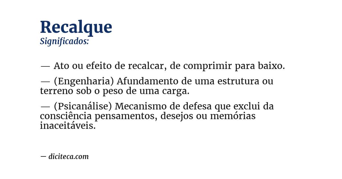 Significado de recalque