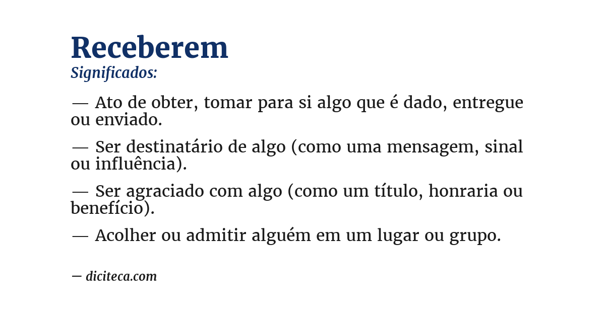 Significado de receberem
