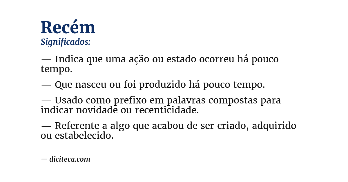 Significado de recém