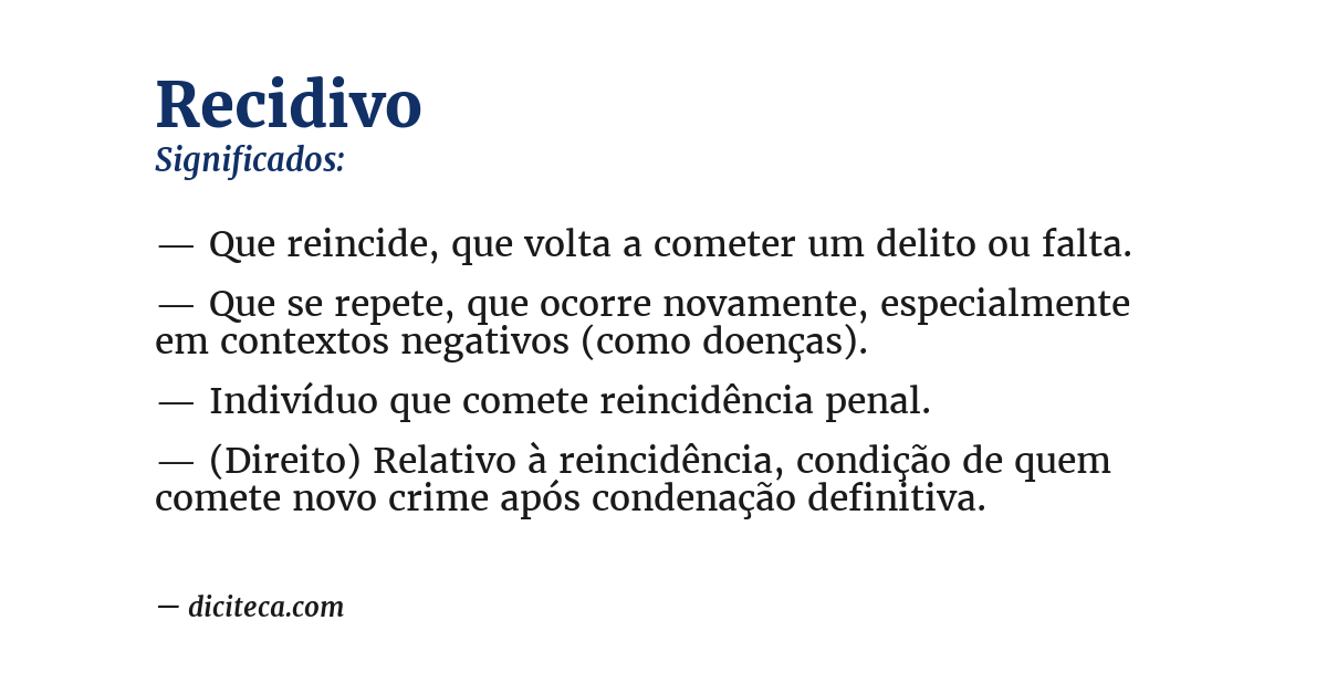 Significado de recidivo