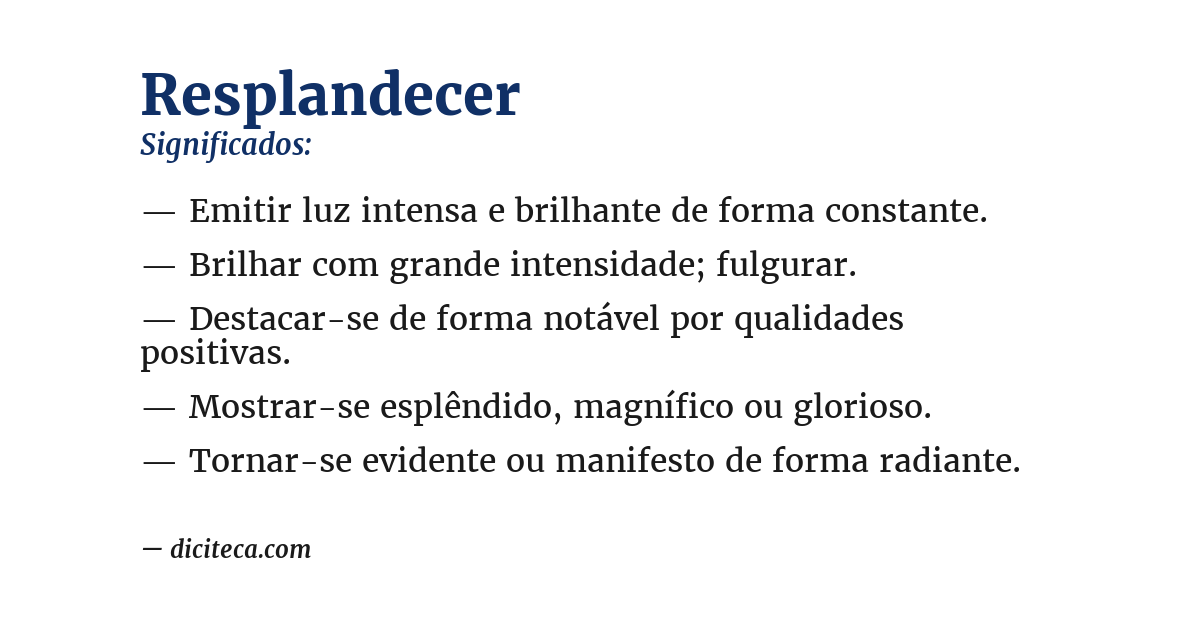 Significado de resplandecer