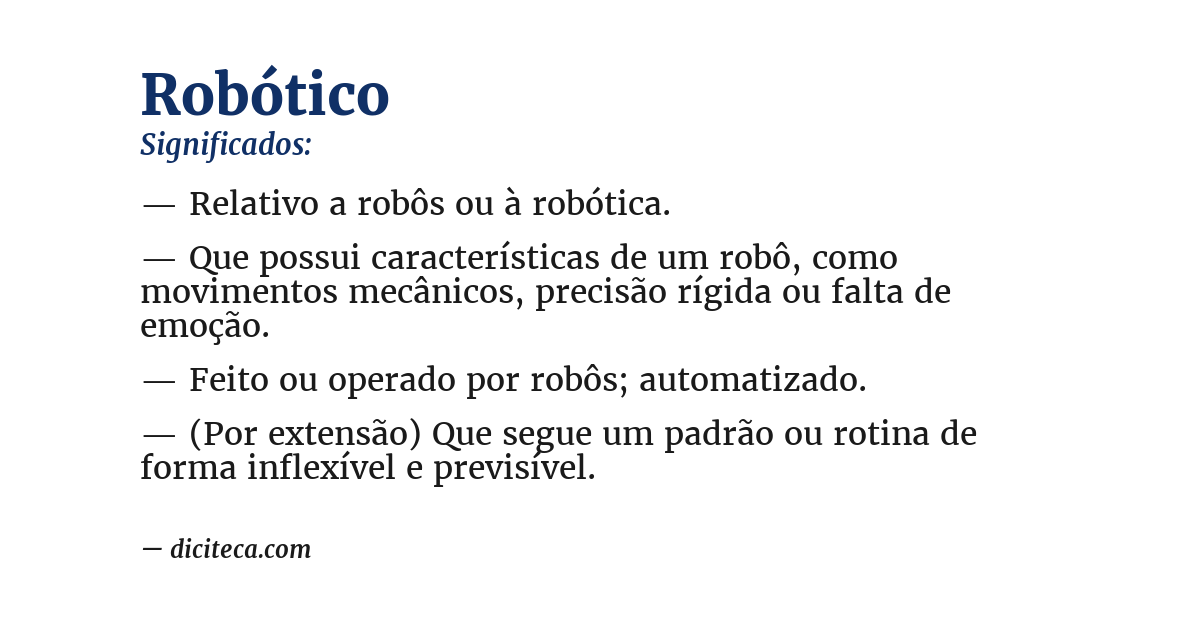 Significado de robótico