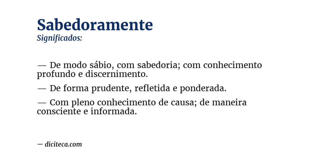 Significado de sabedoramente
