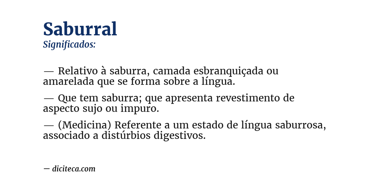 Significado de saburral