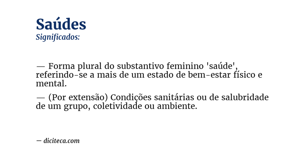 Significado de saúdes