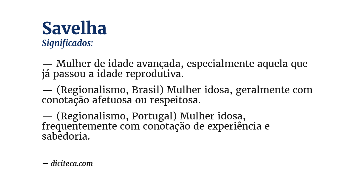 Significado de savelha