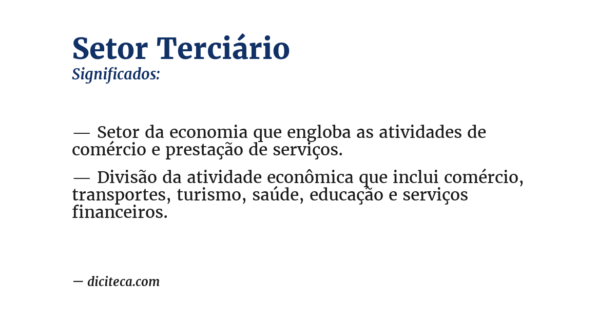 Significado de setor terciário