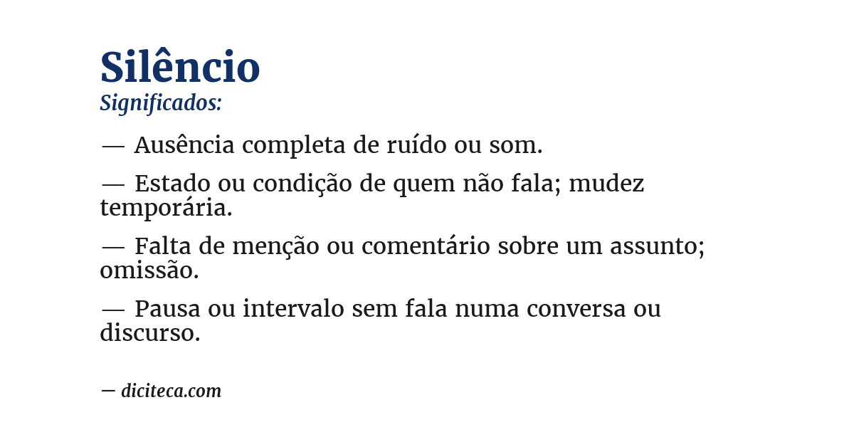 Significado de silêncio