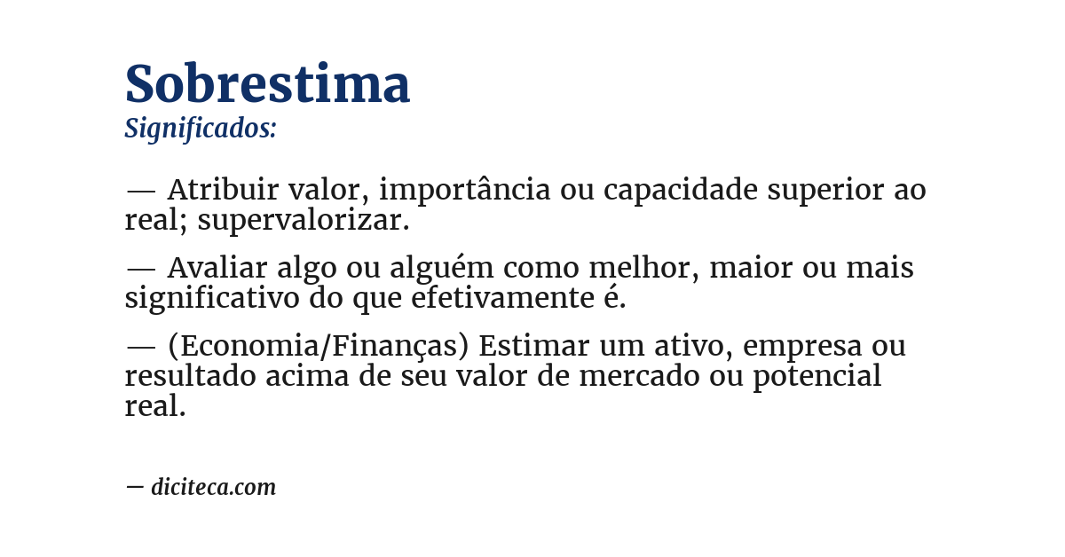 Significado de sobrestima