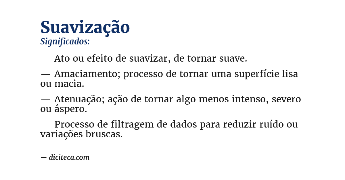 Significado de suavização