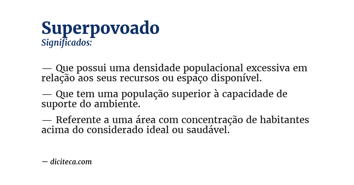 Significado de superpovoado