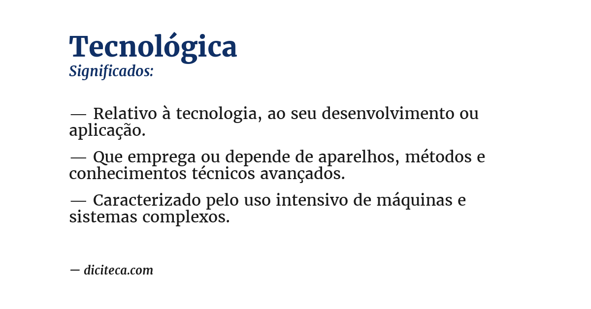 Significado de tecnológica