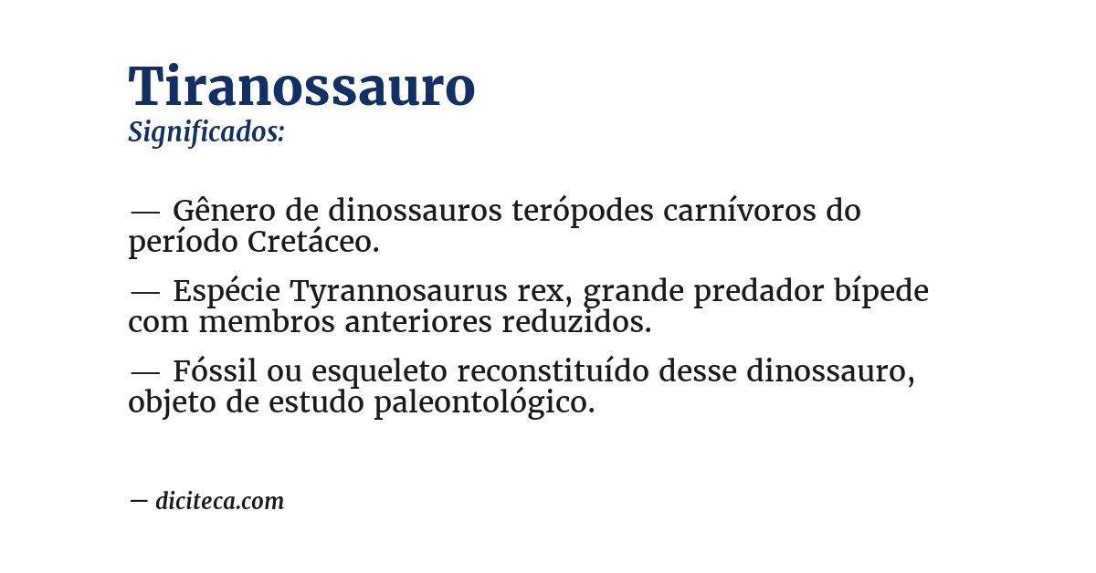 Significado de tiranossauro
