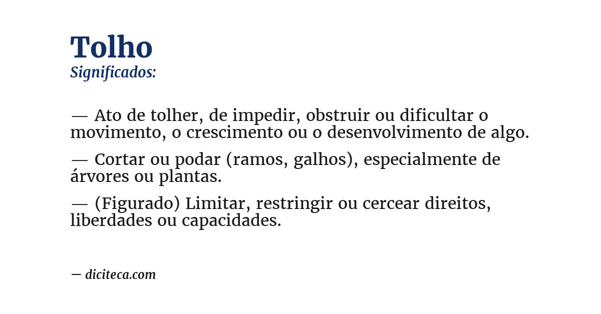 Significado de tolho