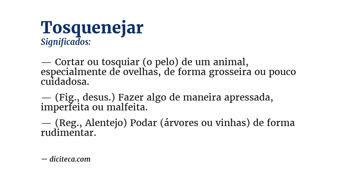 Significado de tosquenejar