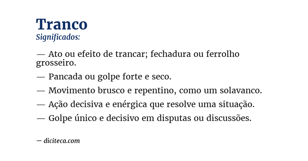 Significado de tranco