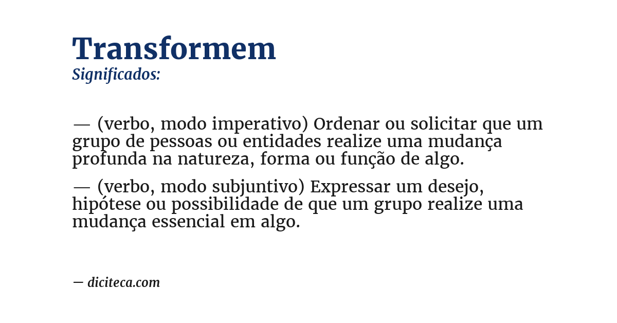 Significado de transformem