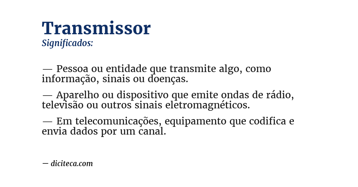 Significado de transmissor