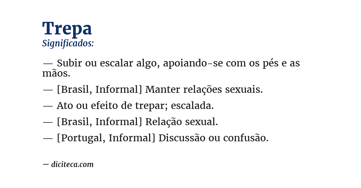 Significado de trepa