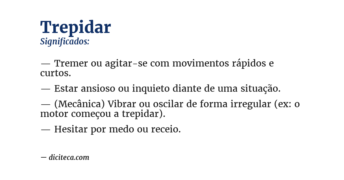 Significado de trepidar