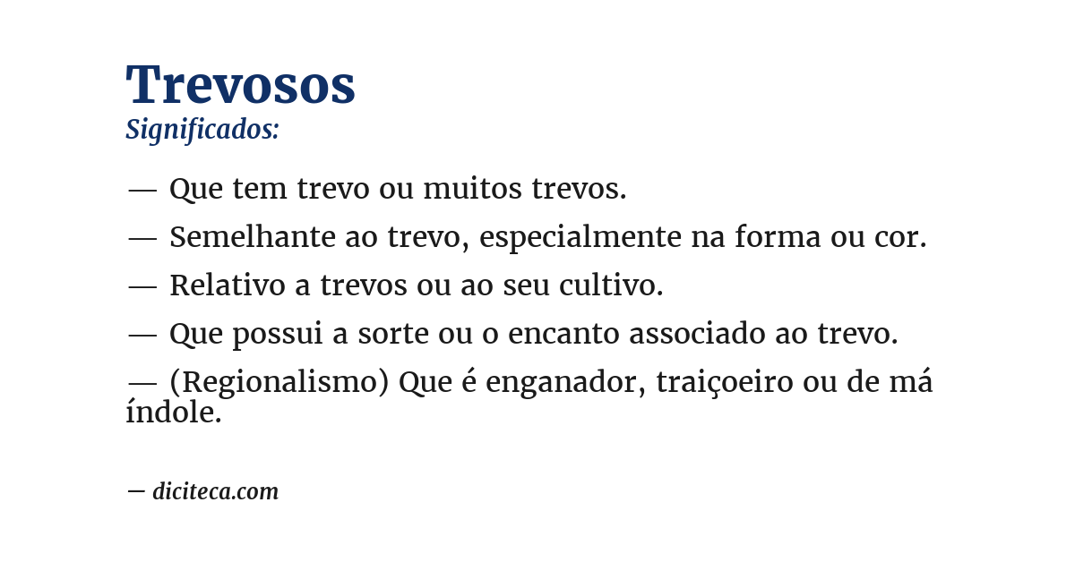 Significado de trevosos