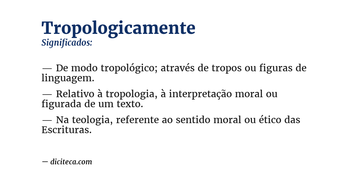 Significado de tropologicamente