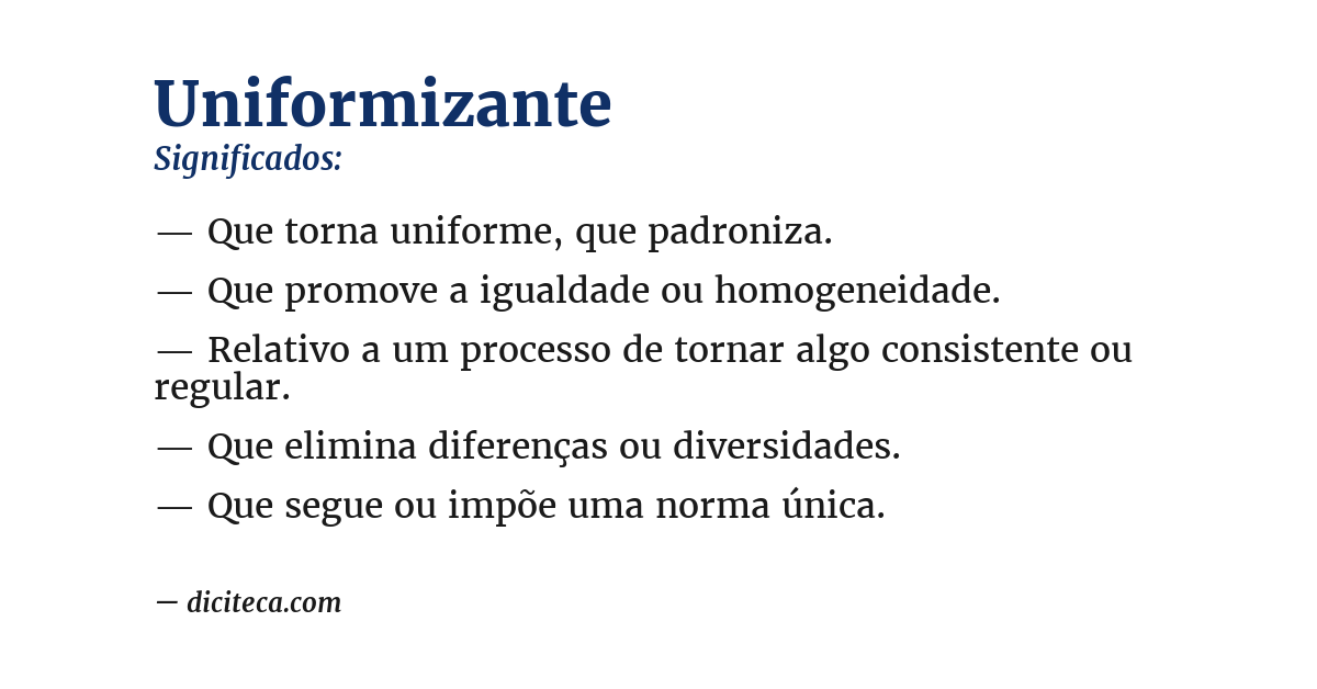 Significado de uniformizante