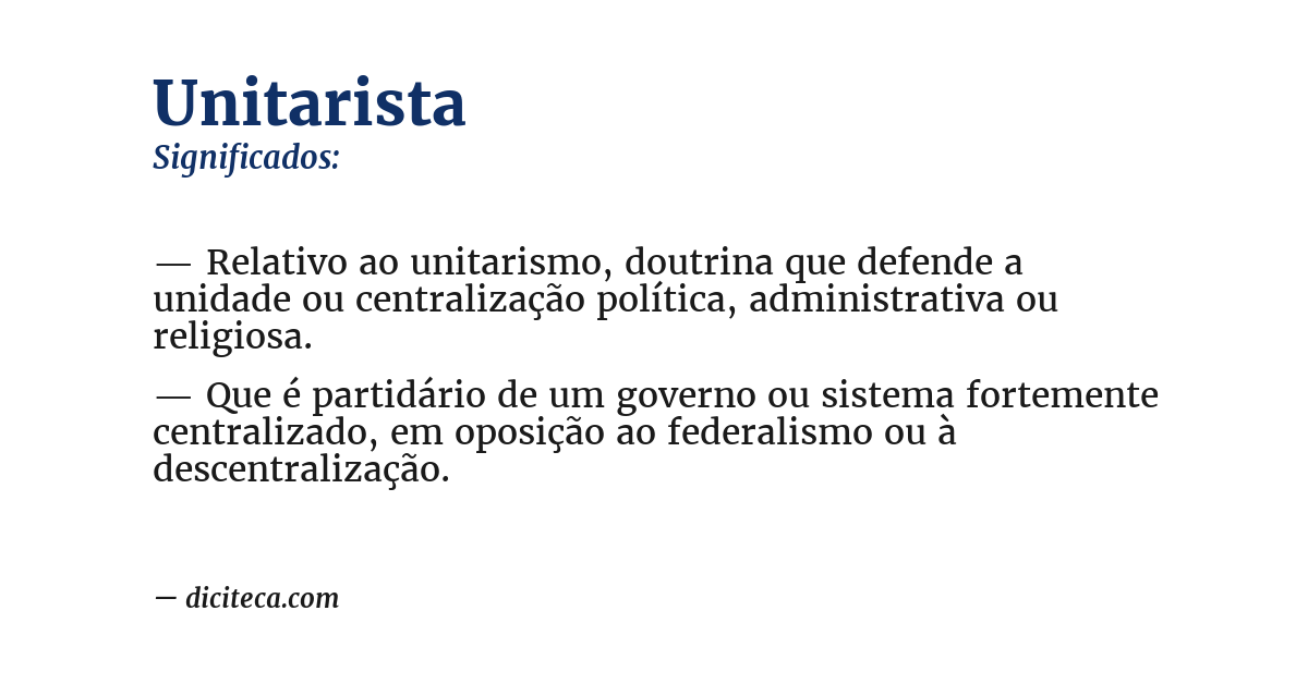 Significado de unitarista