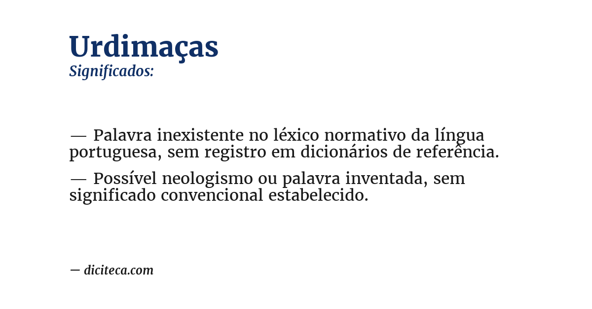 Significado de urdimaças