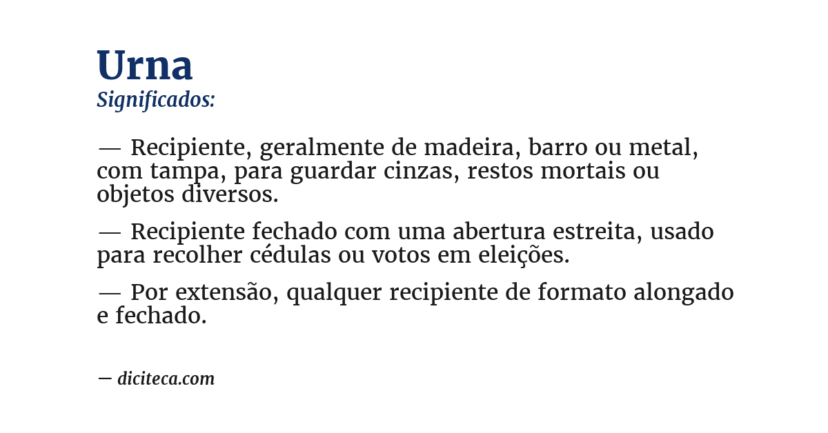 Significado de urna