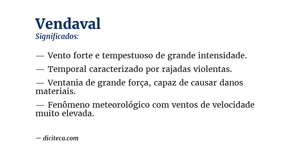 Significado de vendaval