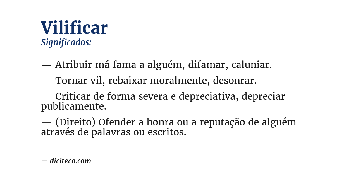 Significado de vilificar