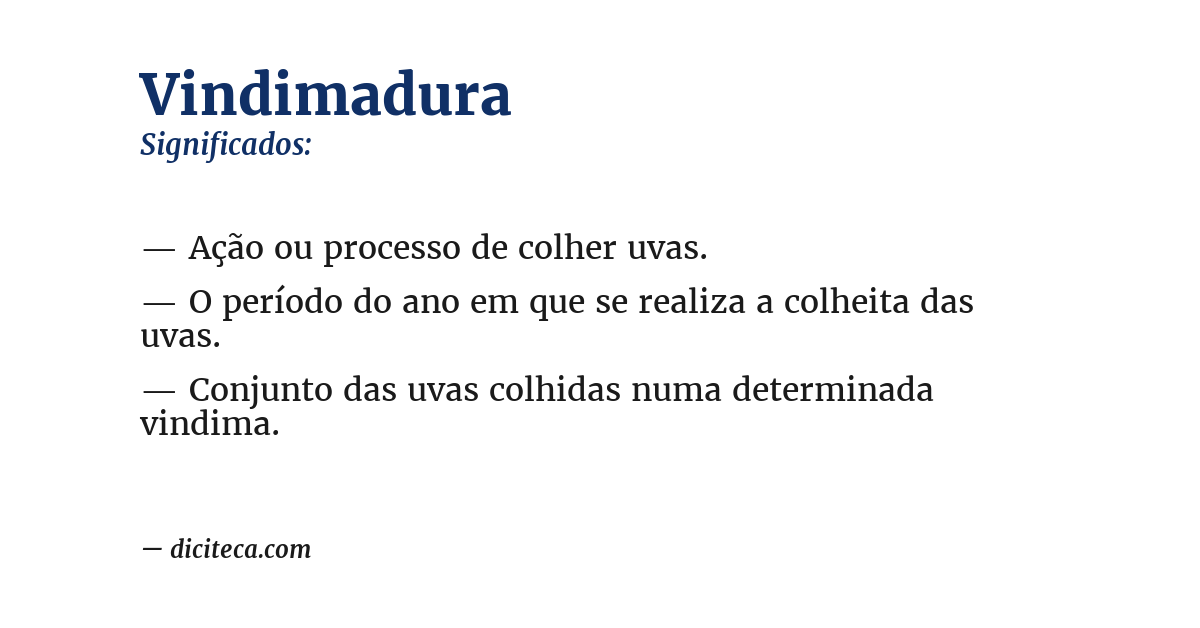 Significado de vindimadura