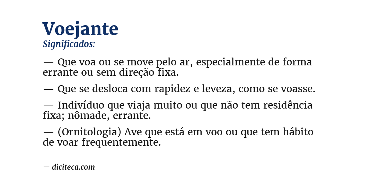 Significado de voejante