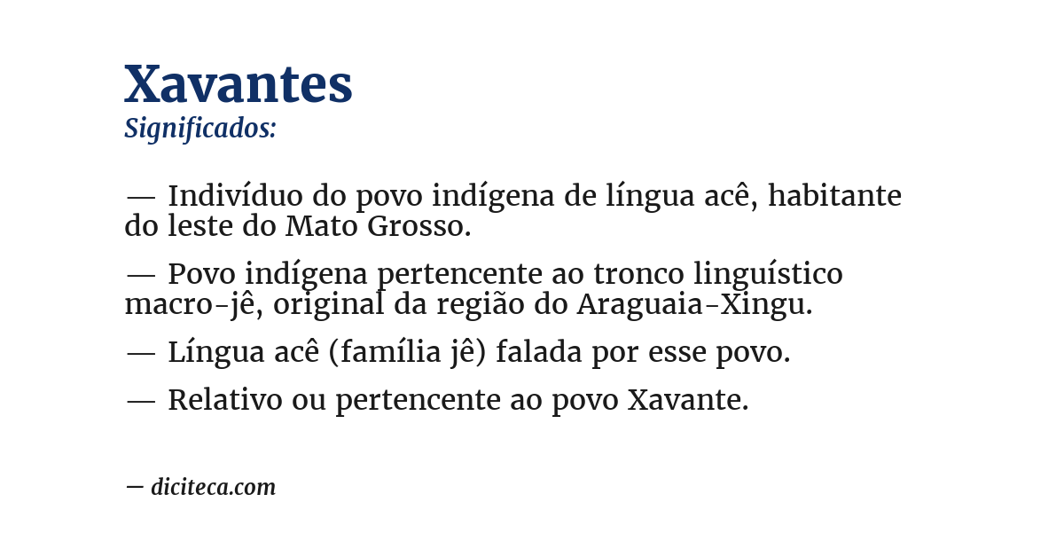 Significado de xavantes