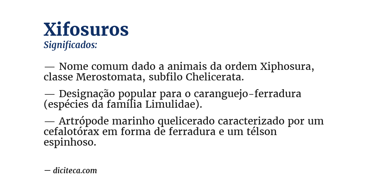 Significado de xifosuros