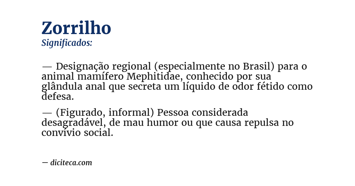 Significado de zorrilho