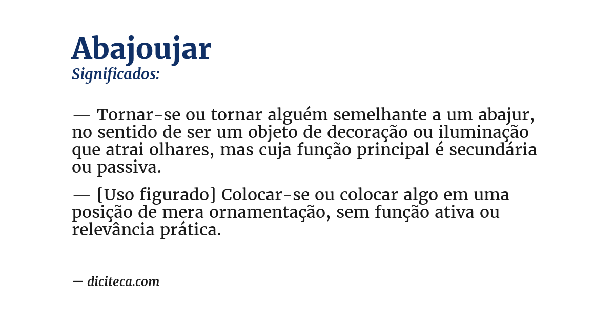 Significado de abajoujar