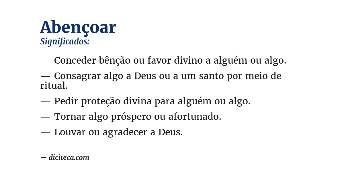 Significado de abençoar