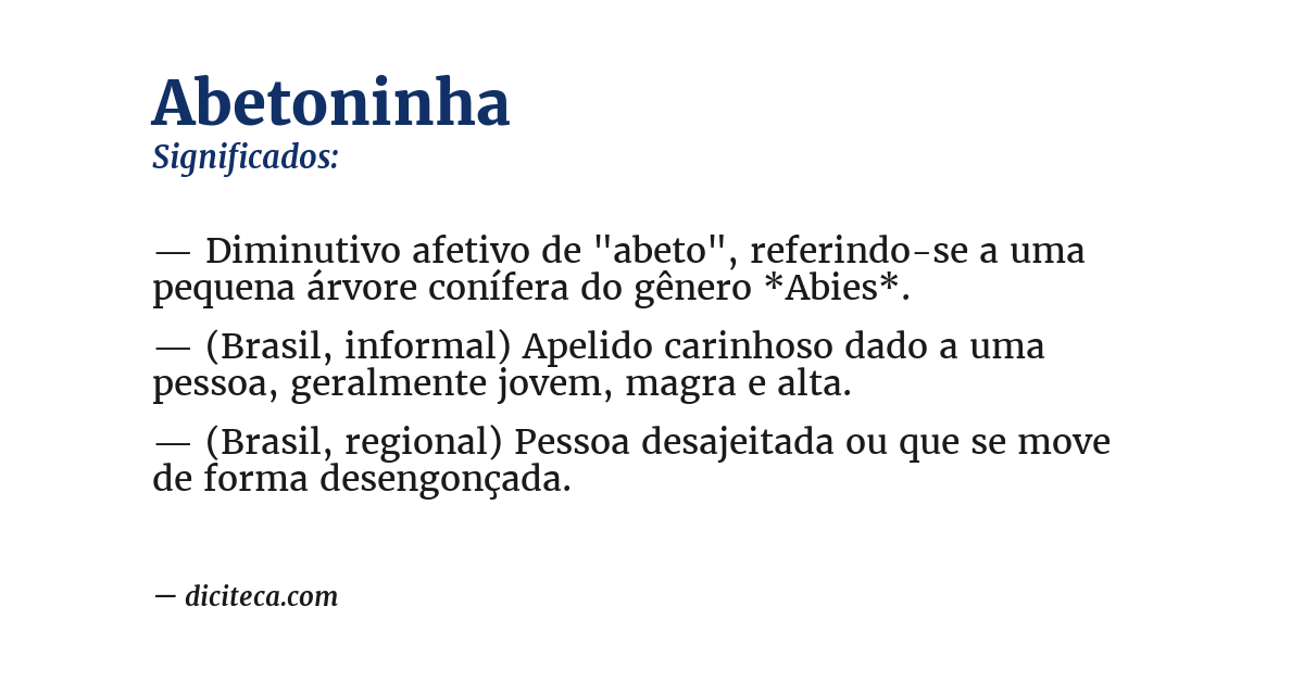 Significado de abetoninha