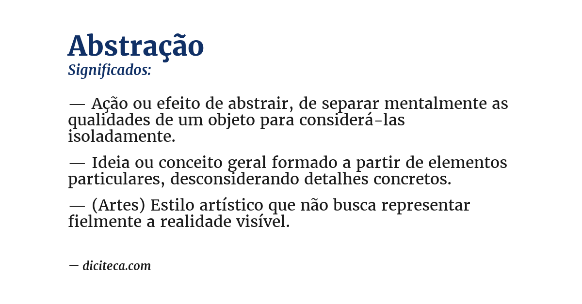 Significado de abstração