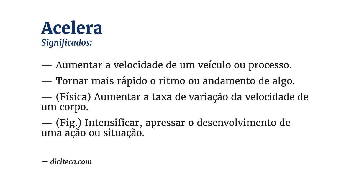 Significado de acelera
