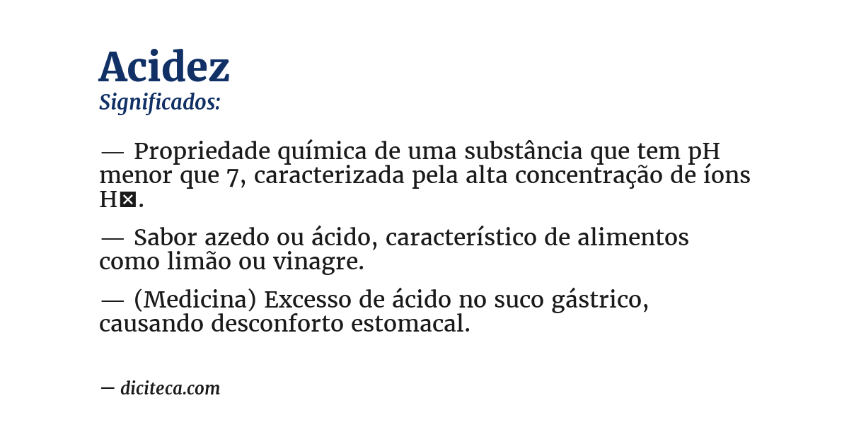 Significado de acidez
